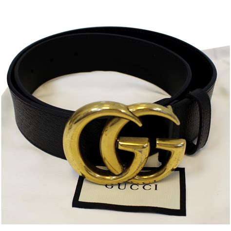 gucci double g buckle leather belt - black - belts